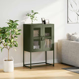 Buffet haut vert olive 68x39x107 cm acier