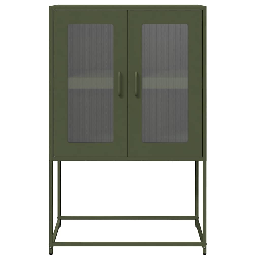 Buffet haut vert olive 68x39x107 cm acier