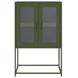 Buffet haut vert olive 68x39x107 cm acier