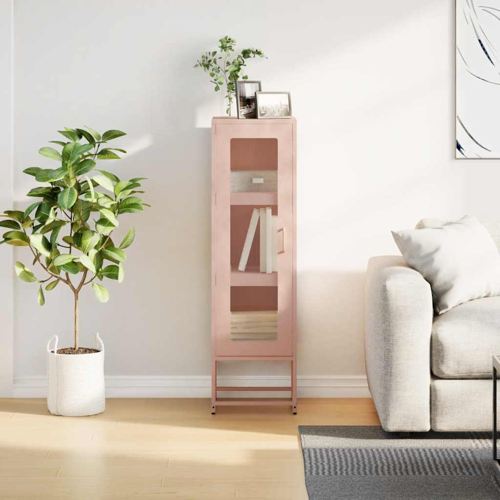 Buffet haut rose 36x39x123 cm acier laminé à froid