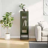 Olive green high sideboard 36x39x123 cm cold rolled steel