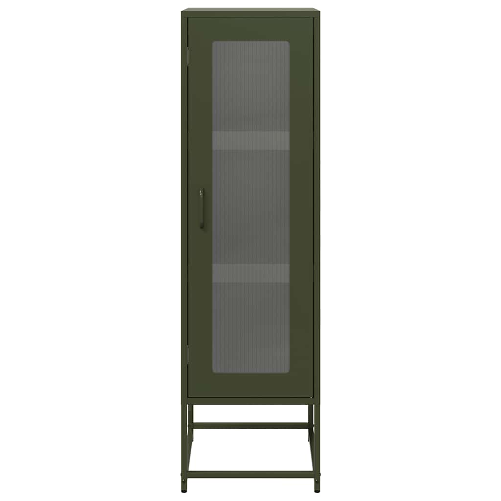 Olive green high sideboard 36x39x123 cm cold rolled steel