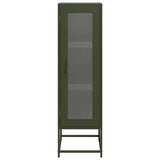 Olive green high sideboard 36x39x123 cm cold rolled steel