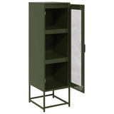 Olive green high sideboard 36x39x123 cm cold rolled steel