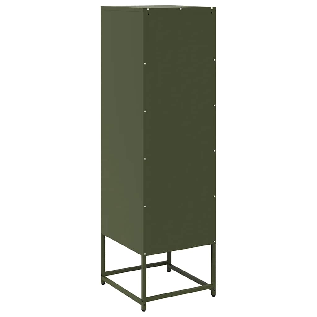 Olive green high sideboard 36x39x123 cm cold rolled steel