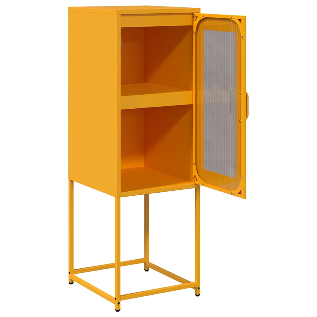 Buffet jaune moutarde 36x39x107 cm acier laminé à froid