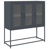 Buffet anthracite 100,5x39x107 cm acier laminé à froid