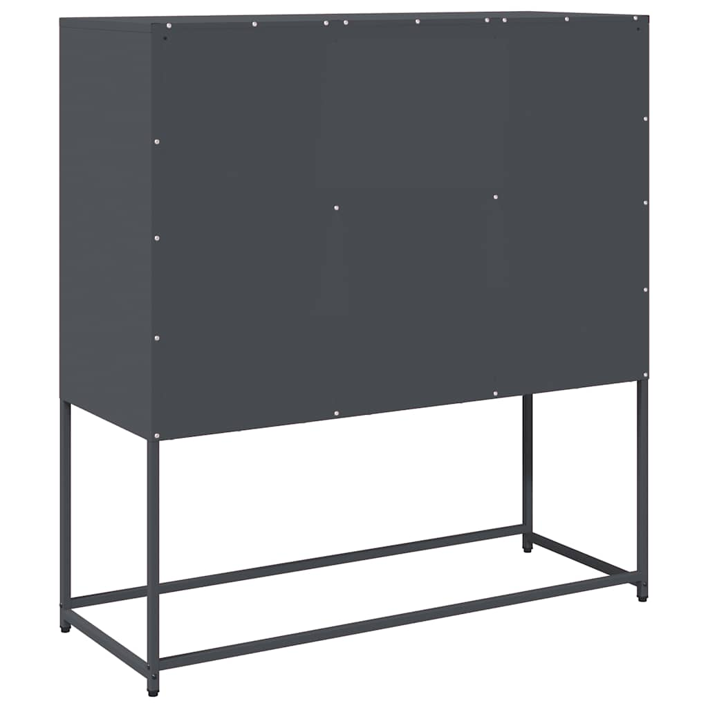 Buffet anthracite 100,5x39x107 cm acier laminé à froid