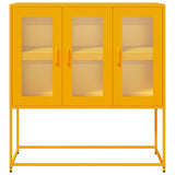 Buffet jaune moutarde 100,5x39x107 cm acier laminé à froid