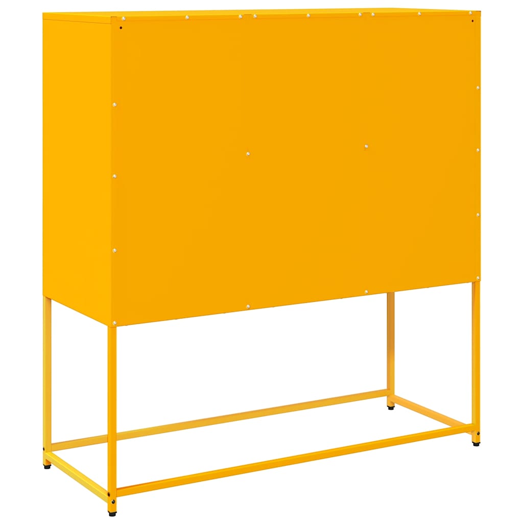 Buffet jaune moutarde 100,5x39x107 cm acier laminé à froid