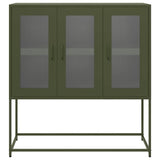 Buffet vert olive 100,5x39x107 cm acier laminé à froid