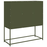 Buffet vert olive 100,5x39x107 cm acier laminé à froid