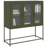 Buffet vert olive 100,5x39x107 cm acier laminé à froid