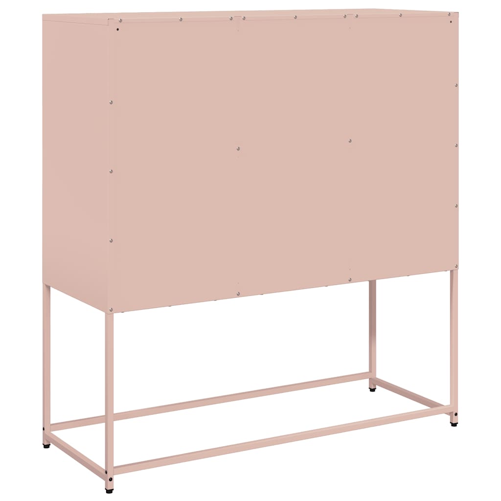 Buffet rose 100,5x39x107 cm acier laminé à froid