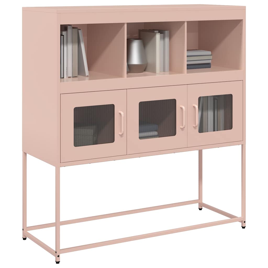 Buffet rose 100,5x39x107 cm acier laminé à froid