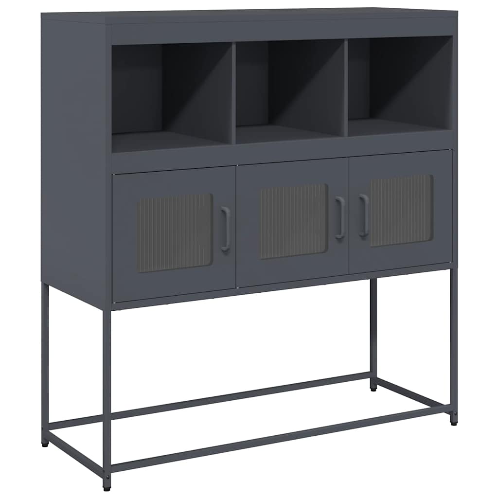 Buffet anthracite 100,5x39x107 cm acier laminé à froid