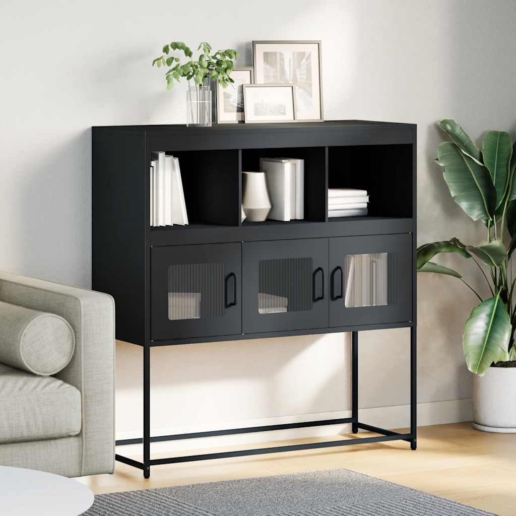 Buffet anthracite 100,5x39x107 cm acier laminé à froid