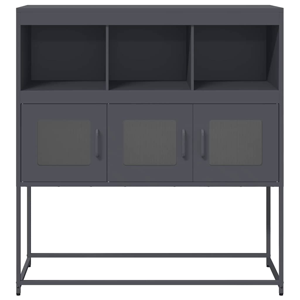 Buffet anthracite 100,5x39x107 cm acier laminé à froid