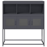 Buffet anthracite 100,5x39x107 cm acier laminé à froid