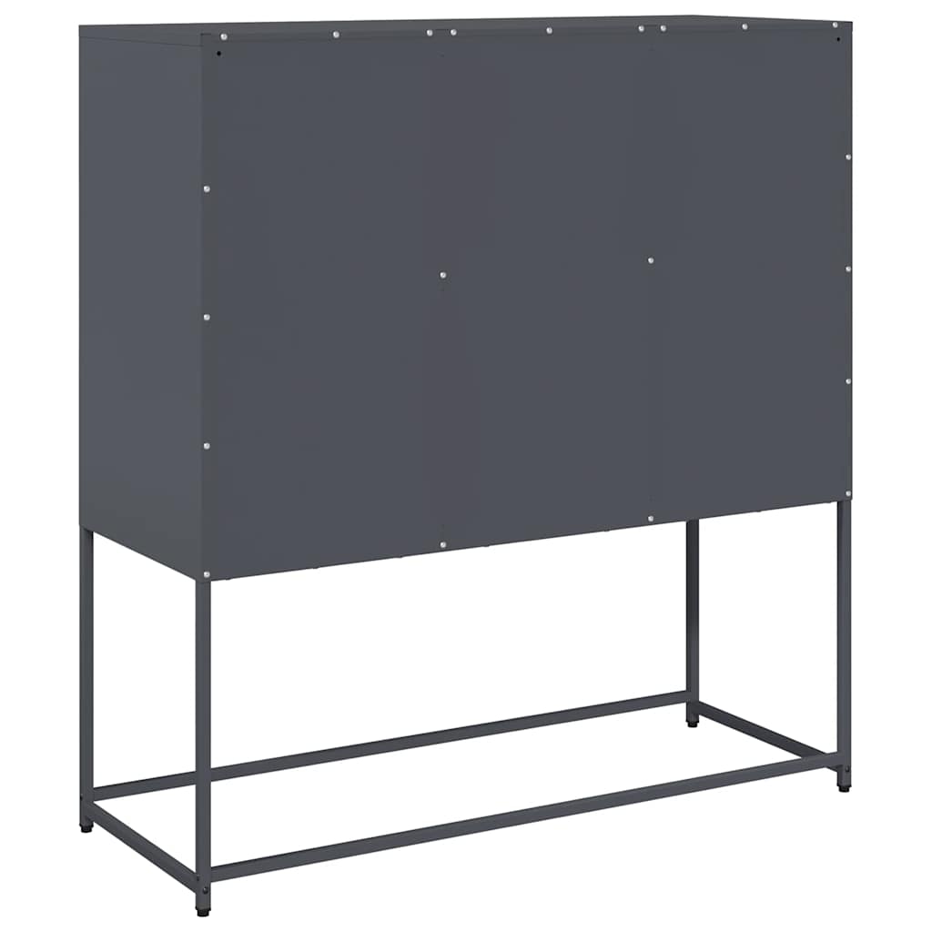 Buffet anthracite 100,5x39x107 cm acier laminé à froid