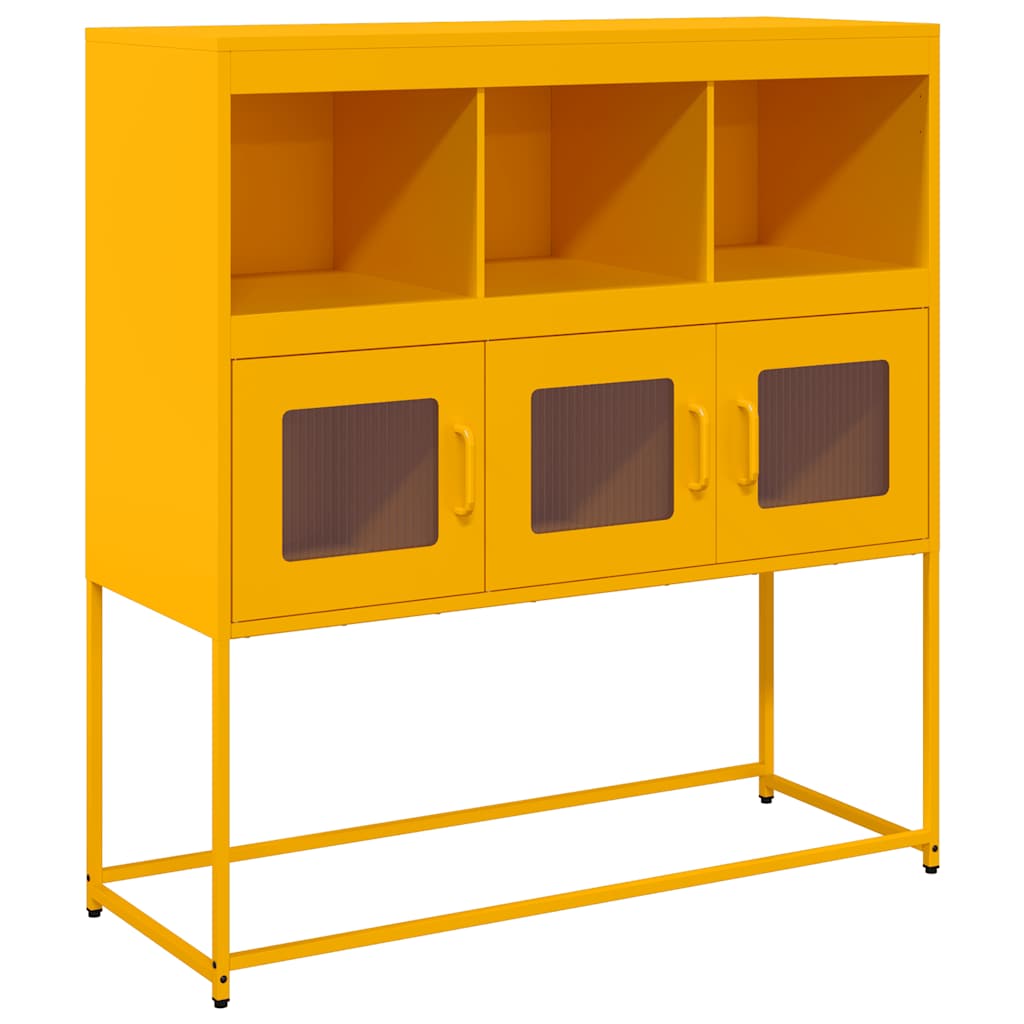 Buffet jaune moutarde 100,5x39x107 cm acier laminé à froid