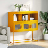 Buffet jaune moutarde 100,5x39x107 cm acier laminé à froid