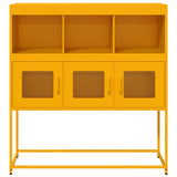 Buffet jaune moutarde 100,5x39x107 cm acier laminé à froid