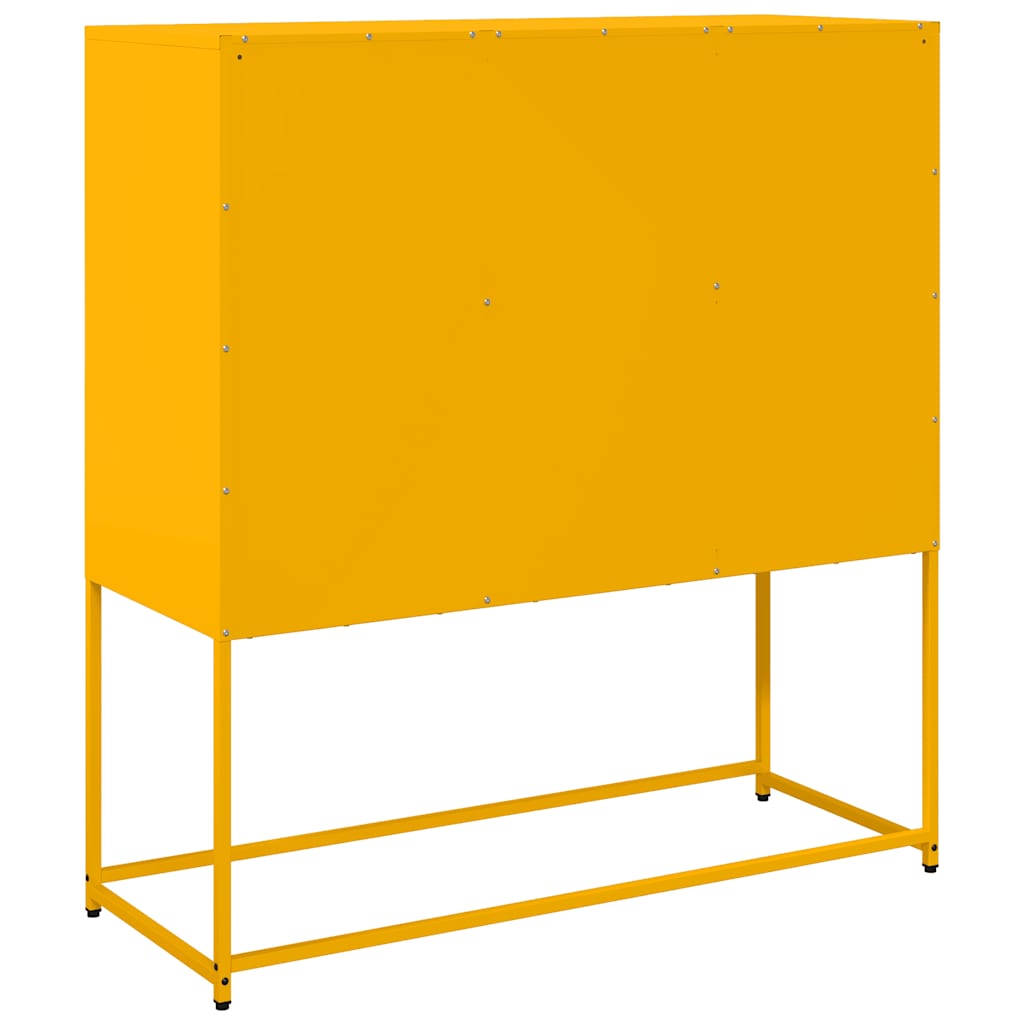 Buffet jaune moutarde 100,5x39x107 cm acier laminé à froid