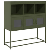 Buffet vert olive 100,5x39x107 cm acier laminé à froid