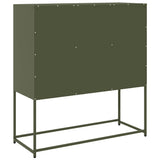 Buffet vert olive 100,5x39x107 cm acier laminé à froid