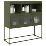 Buffet vert olive 100,5x39x107 cm acier laminé à froid