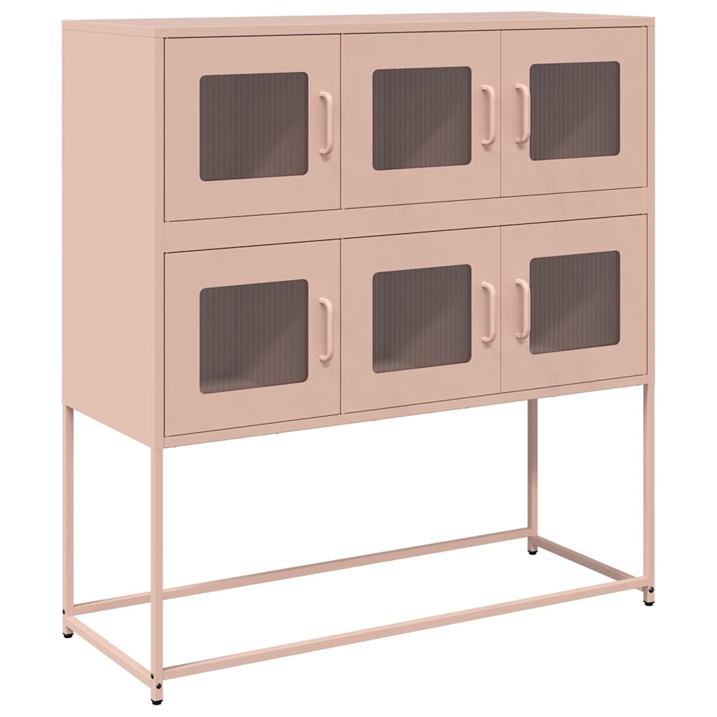 Buffet rose 100,5x39x107 cm acier laminé à froid