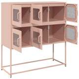 Buffet rose 100,5x39x107 cm acier laminé à froid