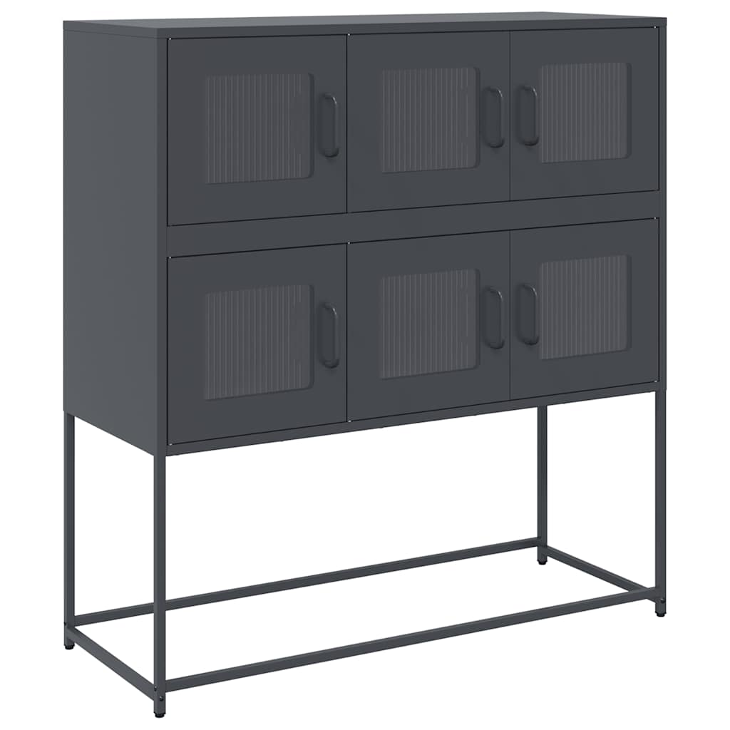 Buffet anthracite 100,5x39x107 cm acier laminé à froid