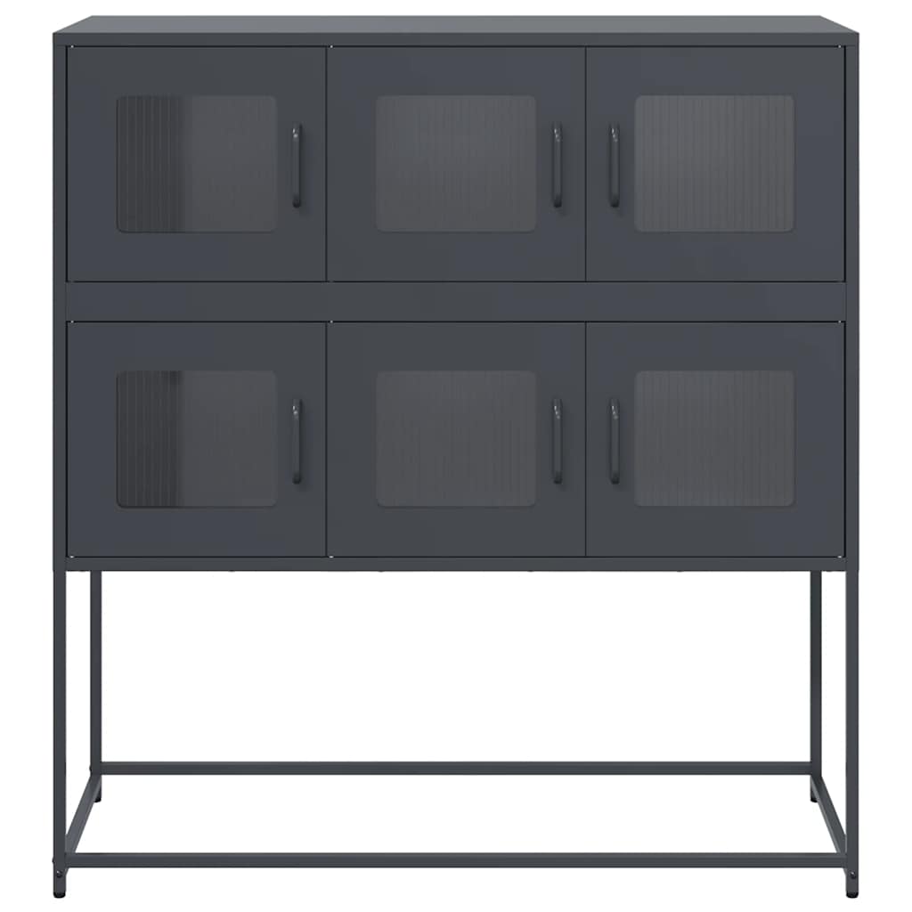 Buffet anthracite 100,5x39x107 cm acier laminé à froid