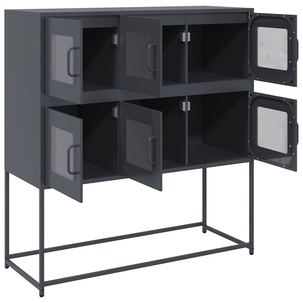 Buffet anthracite 100,5x39x107 cm acier laminé à froid