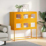 Buffet jaune moutarde 100,5x39x107 cm acier laminé à froid