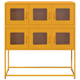 Buffet jaune moutarde 100,5x39x107 cm acier laminé à froid