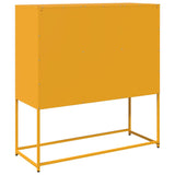 Buffet jaune moutarde 100,5x39x107 cm acier laminé à froid