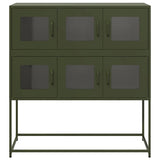 Buffet vert olive 100,5x39x107 cm acier laminé à froid