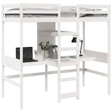 Cadre de lit superposé sans matelas blanc 90x190 cm pin massif