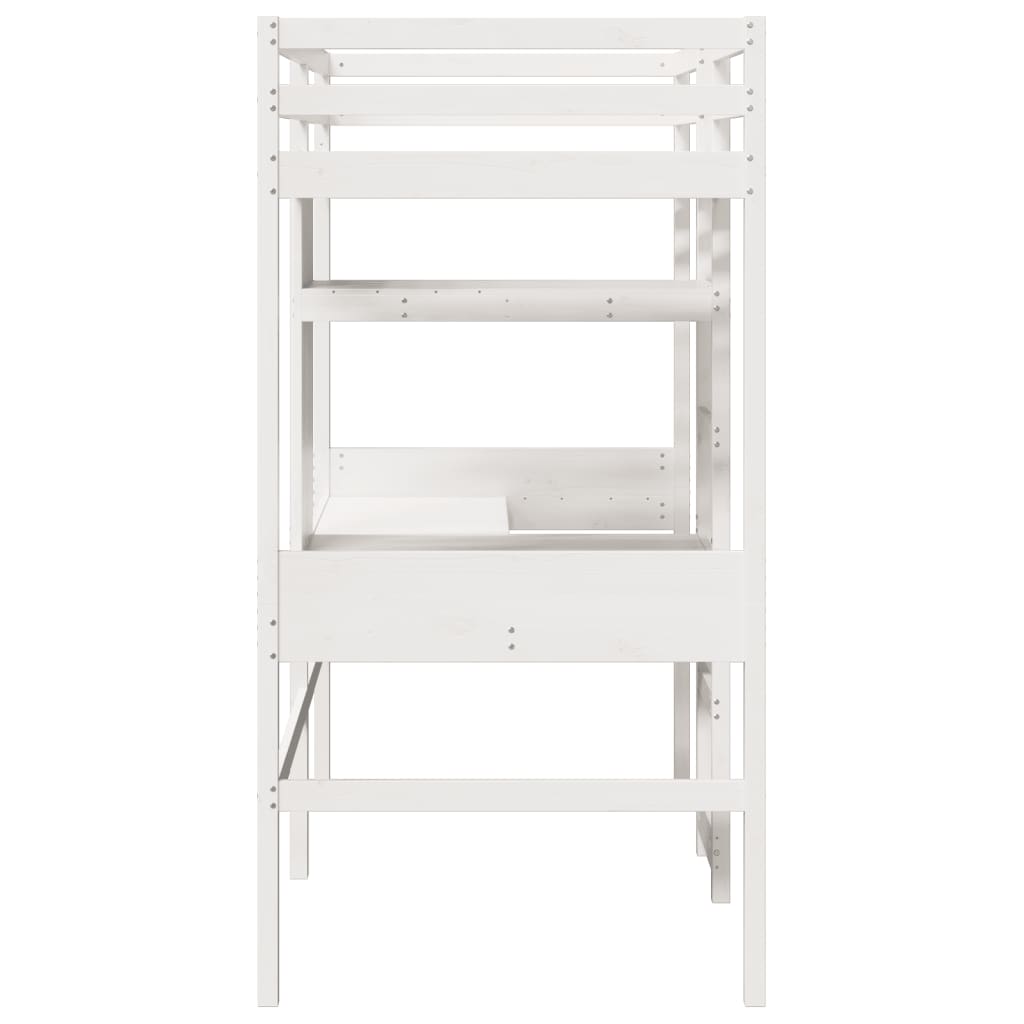 Cadre de lit superposé sans matelas blanc 90x190 cm pin massif