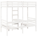 Lit mezzanine avec bureau et chaises blanc 90x190 cm pin massif