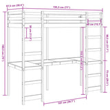 Etagenbettgestell ohne Matratze 90x190cm aus massivem Kiefernholz