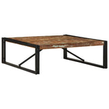 Table basse multicolore 100x100x35 cm bois récupération massif