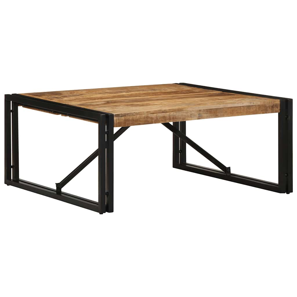 Table basse 80x80x35 cm bois de manguier massif brut