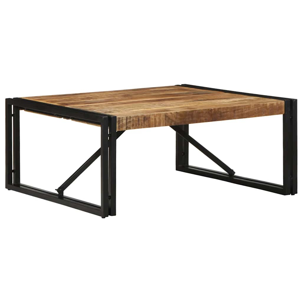 Table basse 80x80x35 cm bois de manguier massif brut