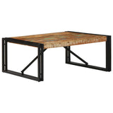 Table basse multicolore 80x80x35 cm bois de récupération massif