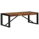 Table basse multicolore 100x50x35cm bois de récupération massif