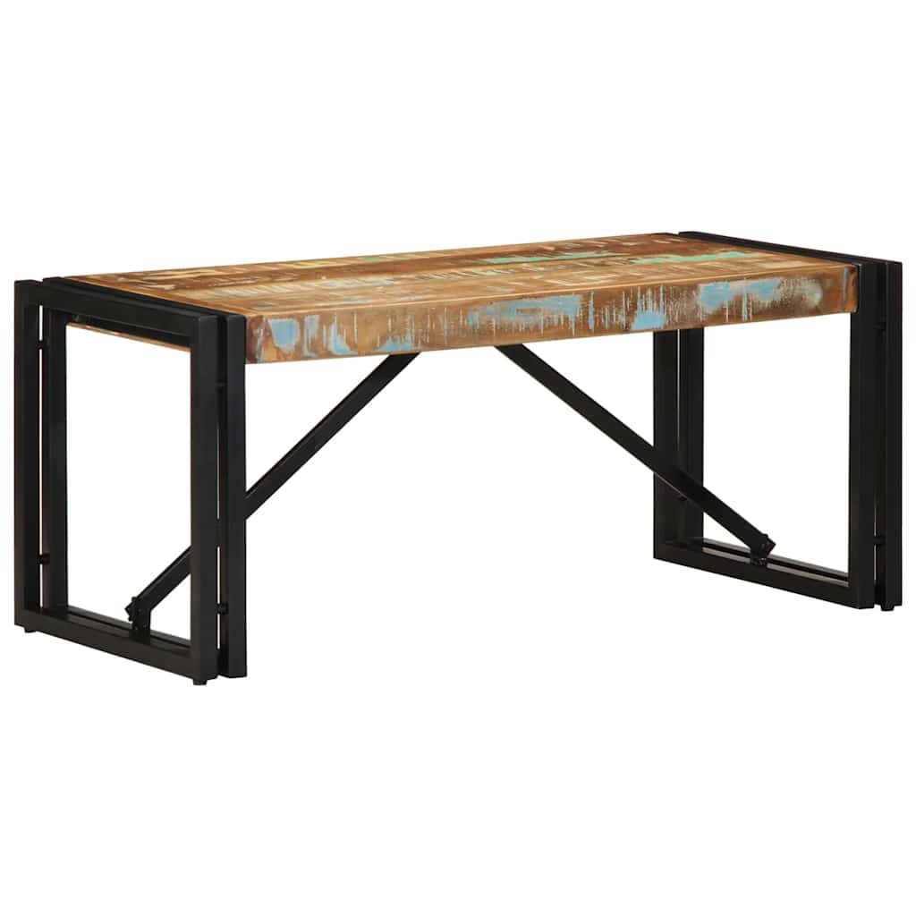 Multicolored coffee table 80x40x35 cm solid reclaimed wood